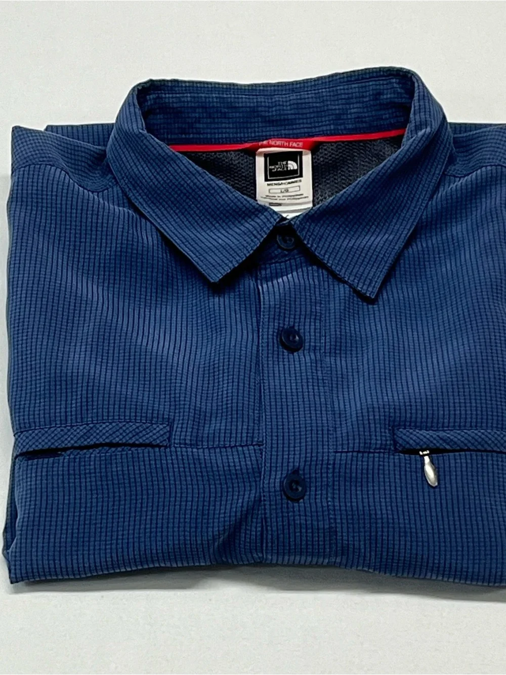 The North Face Blue Short-Sleeve Button-Down Shirt men’s L hiking sport 1431 - Picture 5 of 5